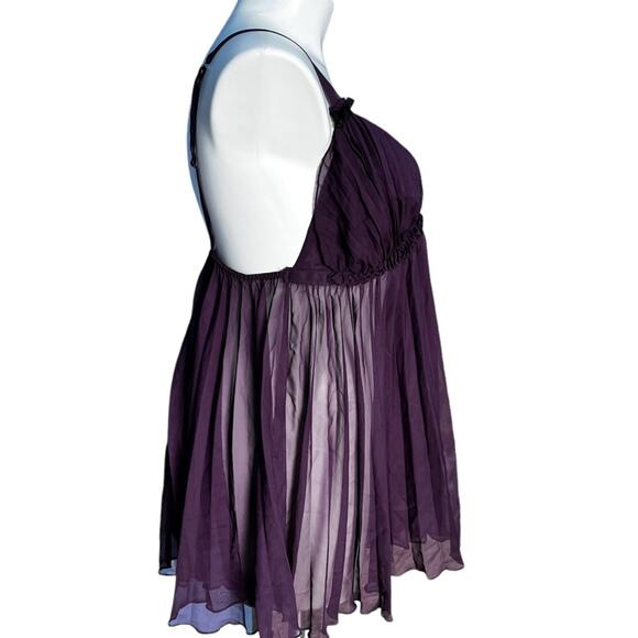 NWT Dreamgirl plum plus size sheer negligee size 3X 4X - Picture 4 of 9